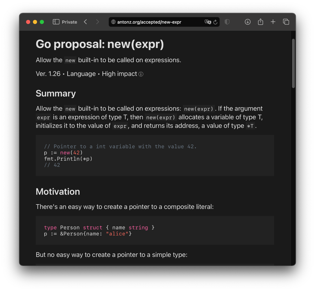 new(expr) proposal